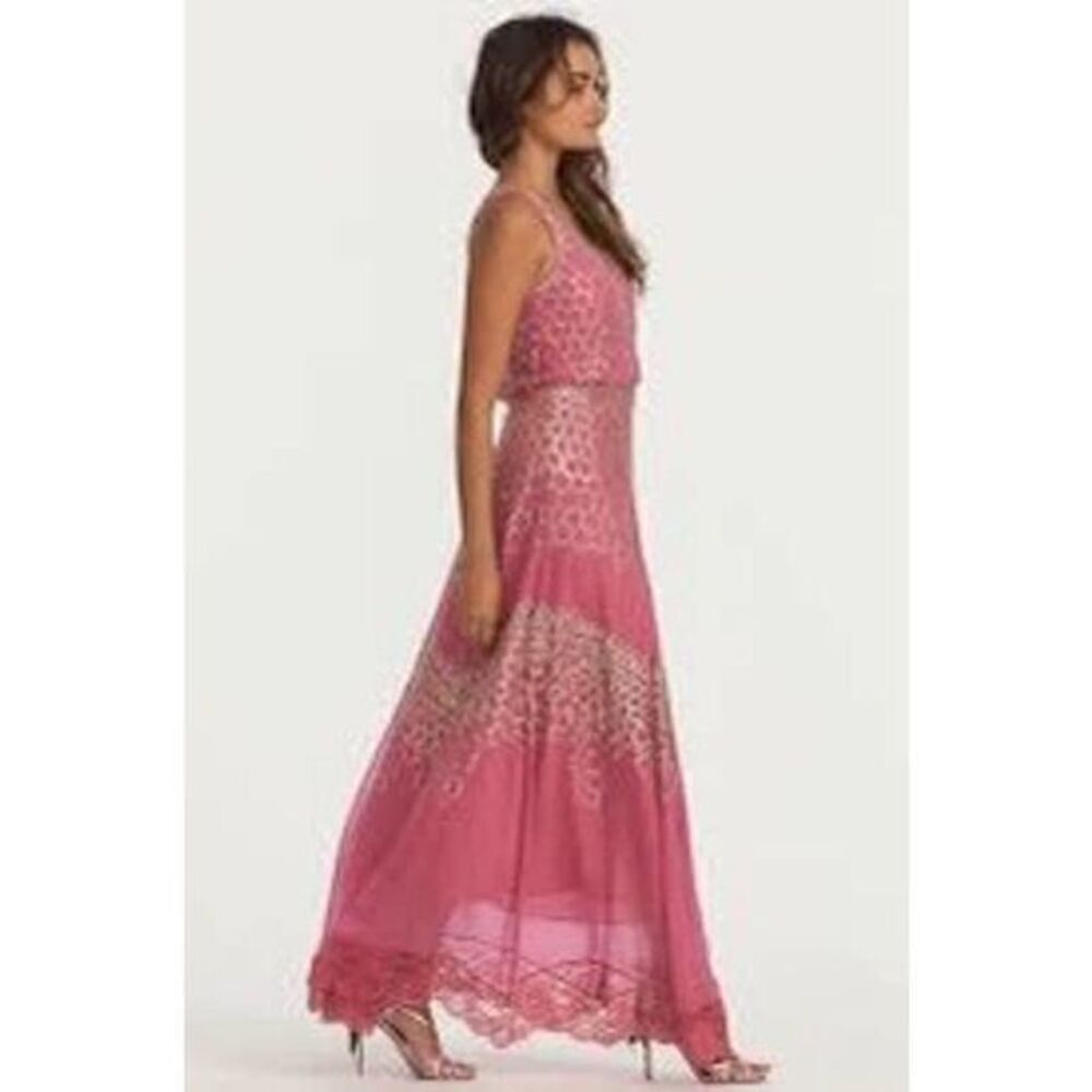 LoveShackFancy Dougal Embellished Lace-Trim Gown
